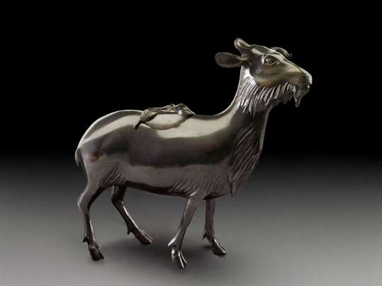 A Bronze Incense Burner in the Form of a Goat, Qing Dynasty